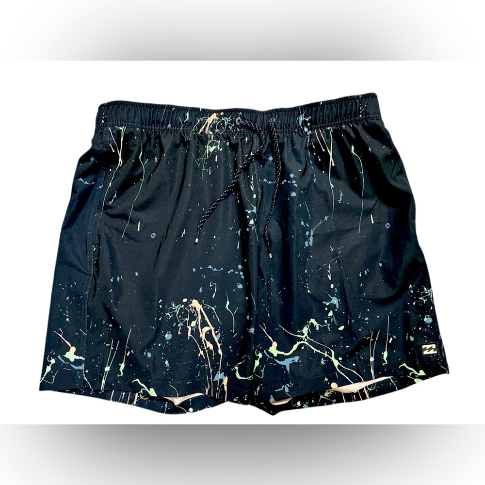 Black billabong Splatter Print Swim Shorts